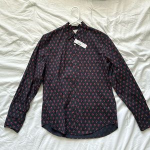 J.crew Men’s Small Floral Pattern Button Up Shirt
